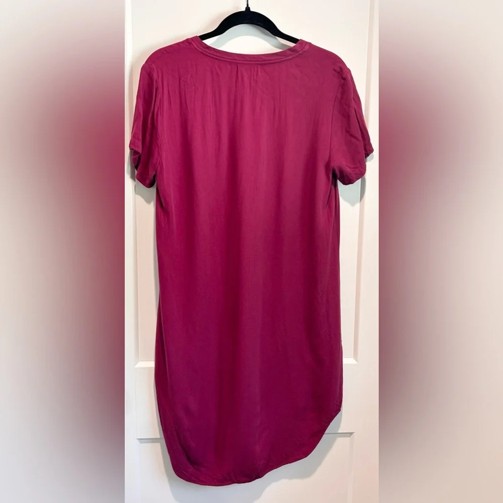 Bella Dahl Magenta High Low Dress Small Soft Rayon Tunic Dress Resort Vacation
